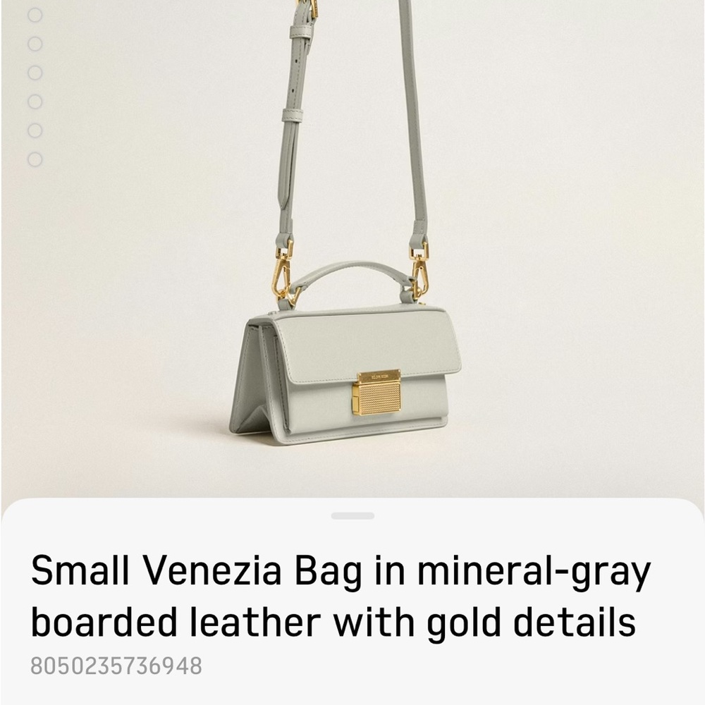 Golden Goose Mini Top-Handle Bag in Light Gray with Gold Hardware - Picture 3 of 12